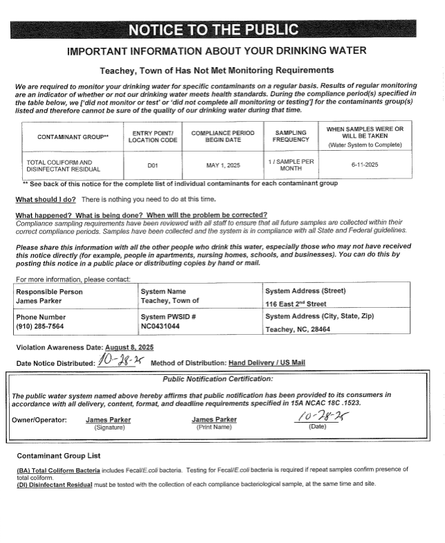 Drinking Water Report